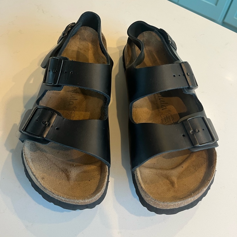 Birkenstock Betula Milano black slingback buckle sandals size 44 us mens11